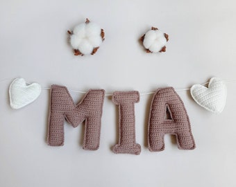Crochet Name Garland: Personalized Nursery Wall Hanging