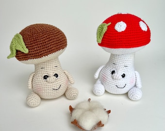 Baby mushroom crochet plushie, Mushroom baby toy Woodland baby shower gift , Autumn nursery decor mushroom plush