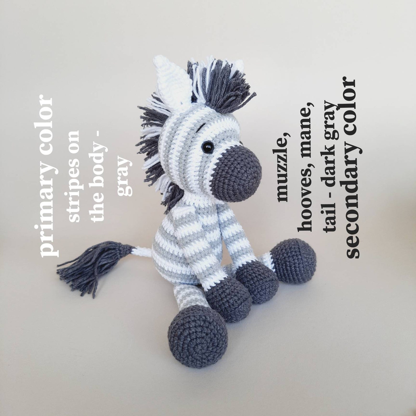 Stuffed Animal Zebra Toy Crochet Zebra Safari Animals Baby Etsy