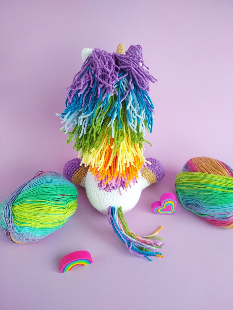 Crochet Unicorn toy, Crochet Unicorn Soft Toy ,Baby shower Gift toy daughter rainbow unicorn,Personalizatoin unicorn toy gift for girls image 2