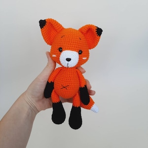 Personalization crochet fox plush,  woodland nursery decor, crochet fox baby toy ,fox woodland birthday decorations