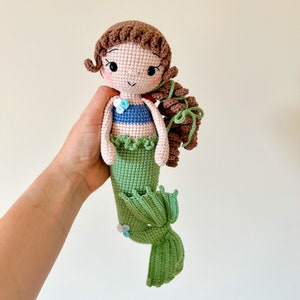 Little mermaid 1st birthday girl gift, Crocheted Mermaid first baby doll, Unique Mermaid girl gift