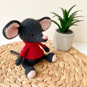 Personalization Crochet mouse toy , Crochet mouse stuffed animal amigurumi toy image 10