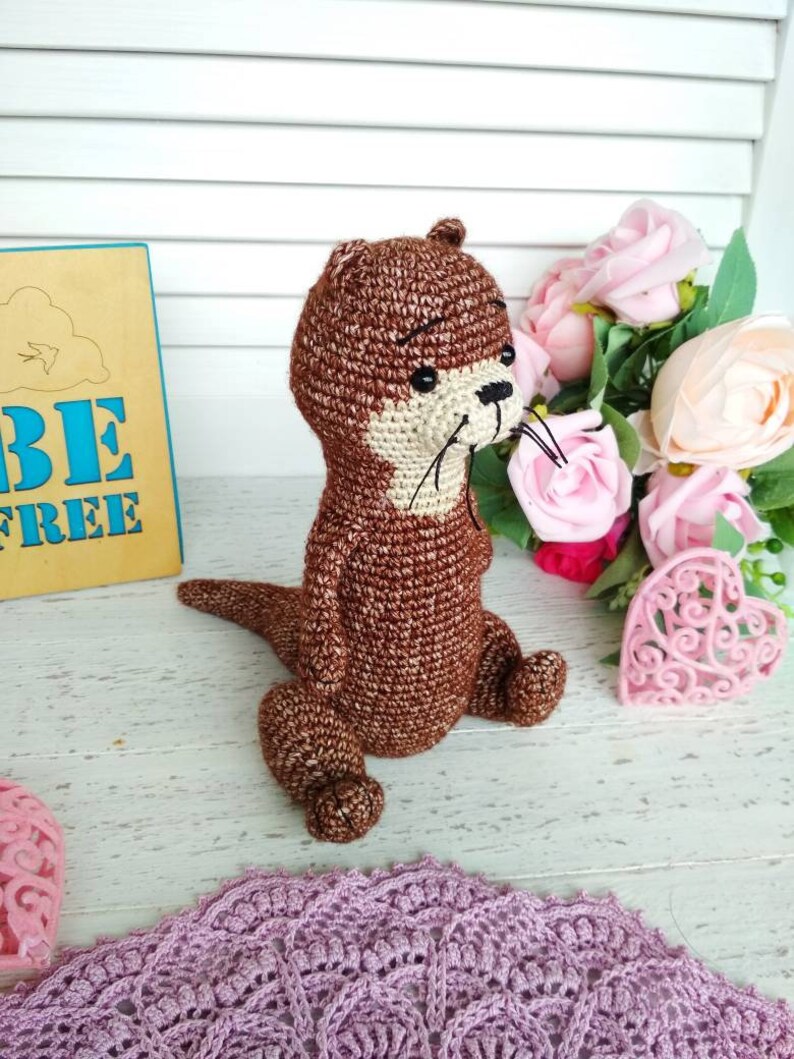 Baby Otter figurine Sea Otter Plush Toy Organic Otter gift for | Etsy