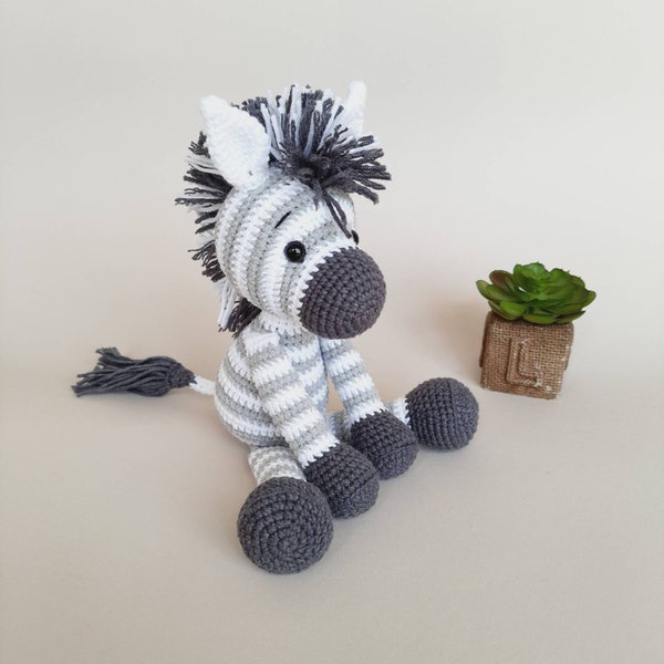 Stuffed animal zebra toy , crochet zebra safari animals baby shower gifts ,  zebra baby shower decorations