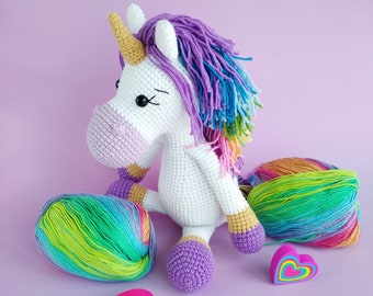 Crochet Unicorn toy, Crochet Unicorn Soft Toy ,Baby shower Gift toy daughter rainbow unicorn,Personalizatoin unicorn toy gift for girls