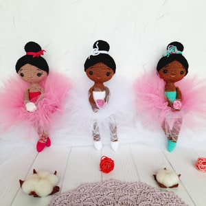 African american Ballerina Doll , Baby girl nursery decor, ballerina dancer black dolls , ballerina baby shower image 2