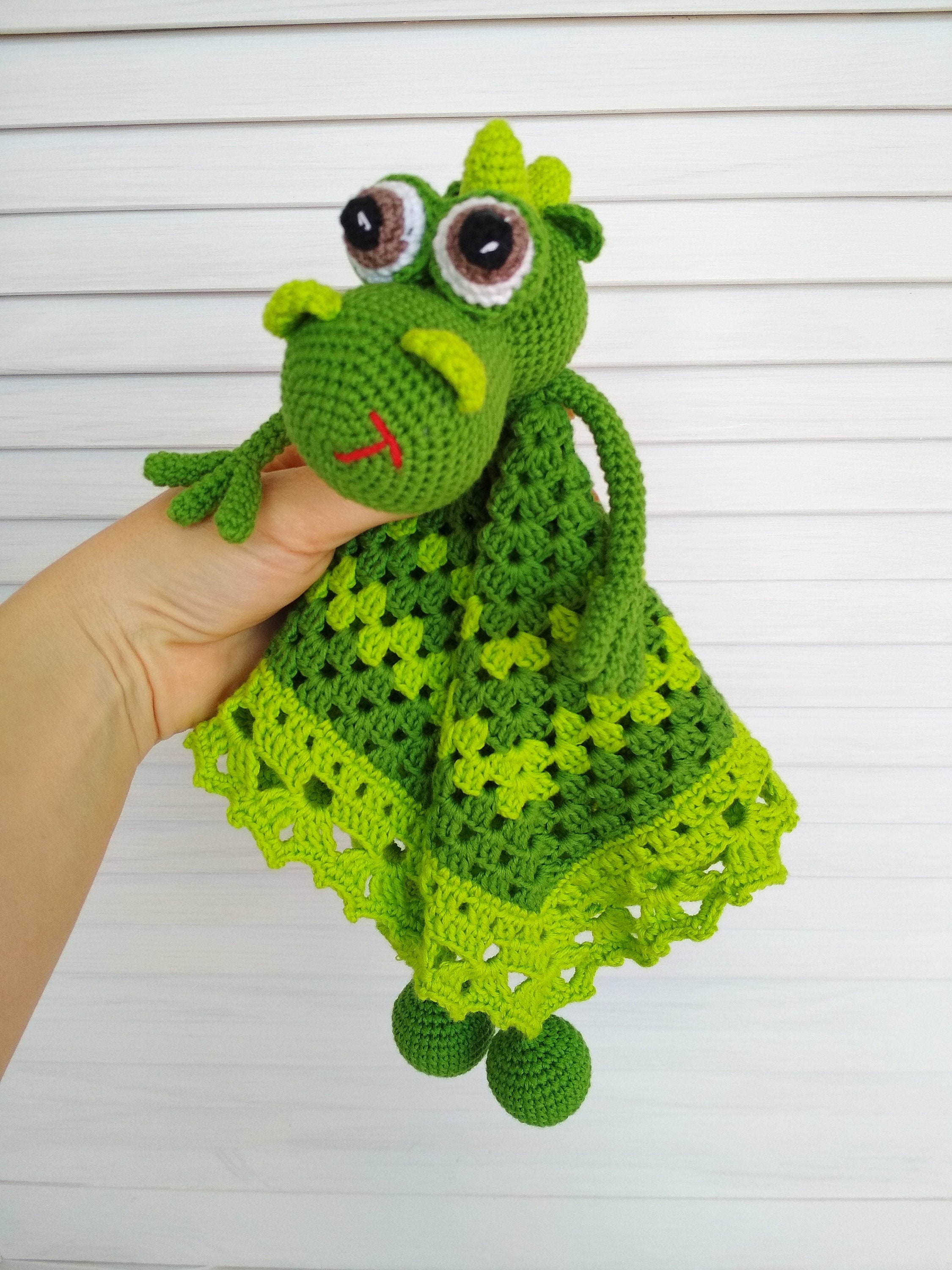 Dinosaur security blanket dinosaur stuffed animal green Etsy