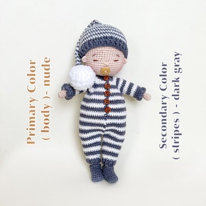 Cadeau personnalisé pour baby shower, poupée faite main avec des vêtements, cadeau de premier anniversaire pour poupée au crochet image 7