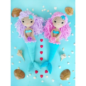 Crocheted Mermaid Doll  ,Unique Mermaid girl gift , Knitted Stuffed mermaid Birthday gift , Cute Mermaid Dolls