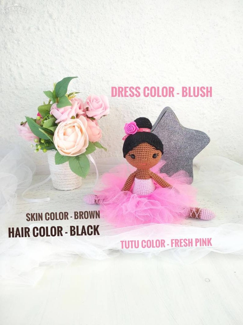 African american Ballerina Doll , Baby girl nursery decor, ballerina dancer black dolls , ballerina baby shower image 5