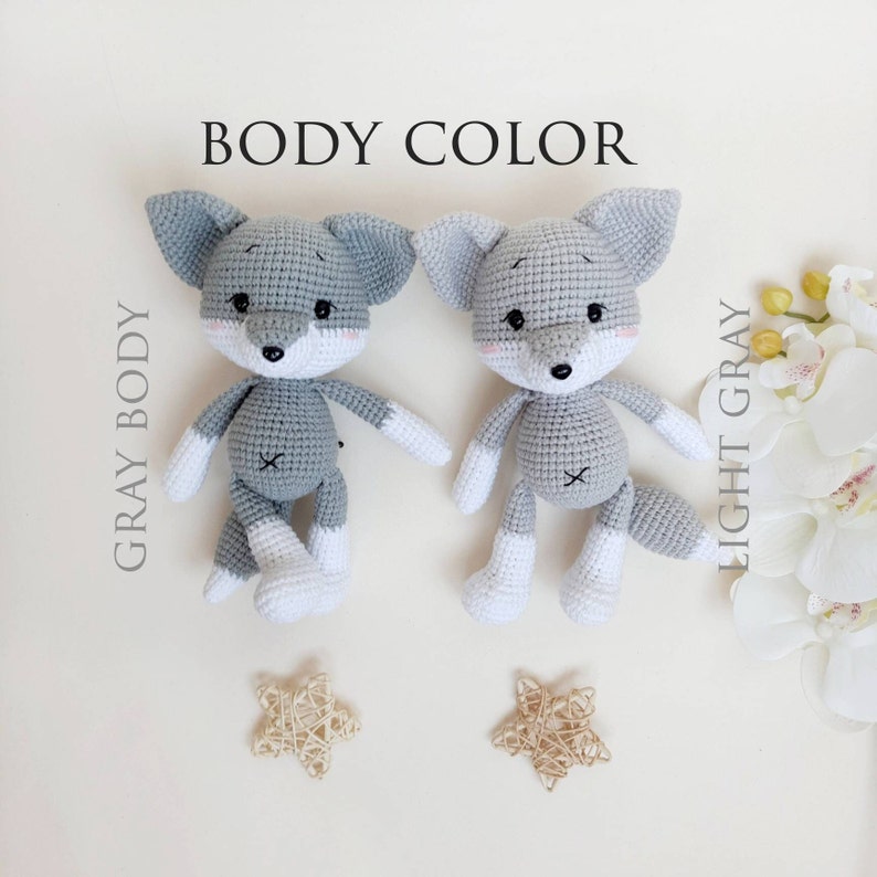 Personalisatie wolf babyjongen cadeau, wolf dier baby spullen genderneutraal cadeau, bos knuffels en knuffels wolf afbeelding 7