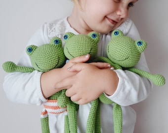 Frosch Plüschtier, Frosch Geschenke für Kinder, handgemachte häkeln Grüner Frosch, Wald Babyparty