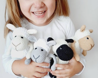 Sheep plush baby gift, Stuffed sheep farm baby shower gift, Personalized crochet stuffed animal for baby little lamb, Lamb baby shower favor