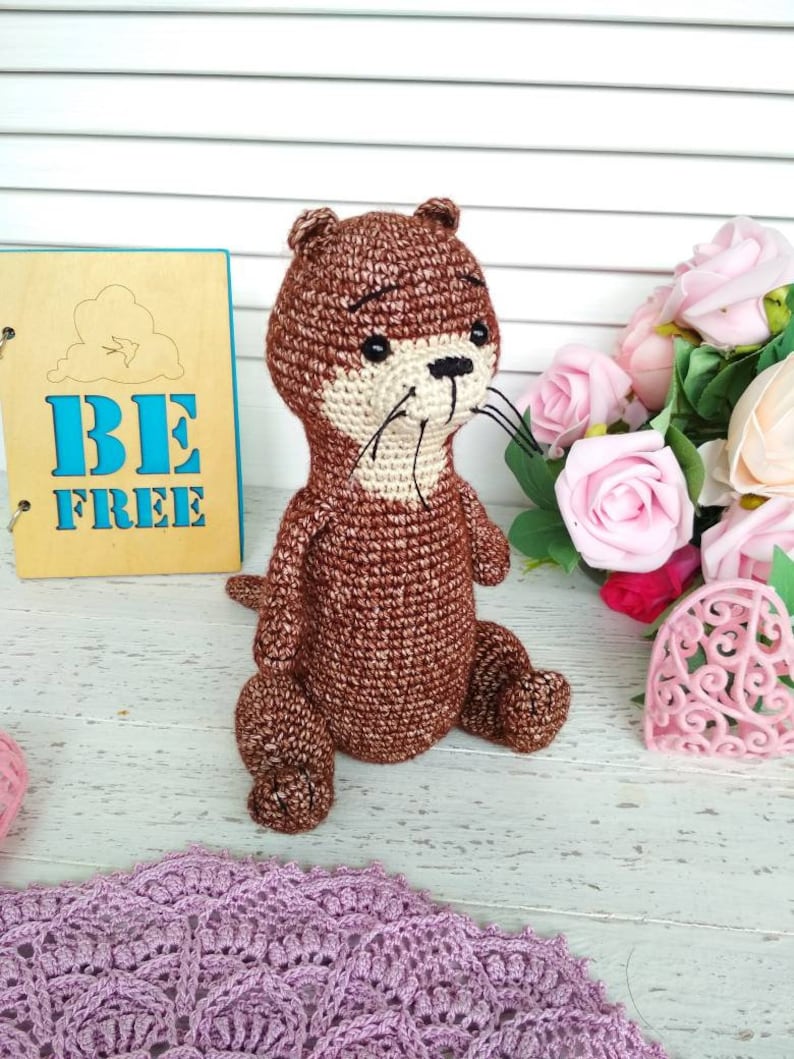 Baby Otter figurine Sea Otter Plush Toy Organic Otter gift for | Etsy