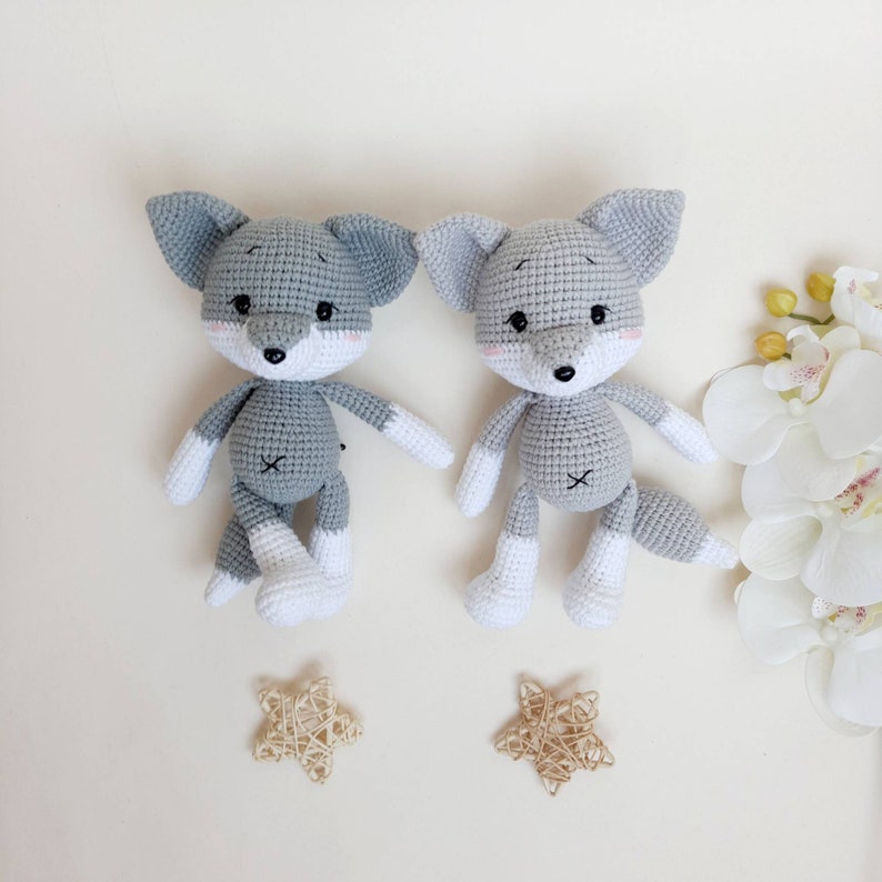 Personalisatie wolf babyjongen cadeau, wolf dier baby spullen genderneutraal cadeau, bos knuffels en knuffels wolf afbeelding 10