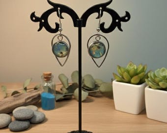Cosmic Swirl Artisan Drop Earrings