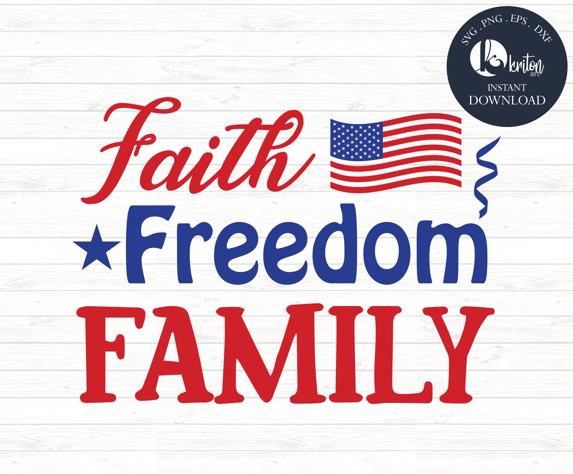 Faith Freedom Family SVG Independence Day Svg 4th of July - Etsy UK