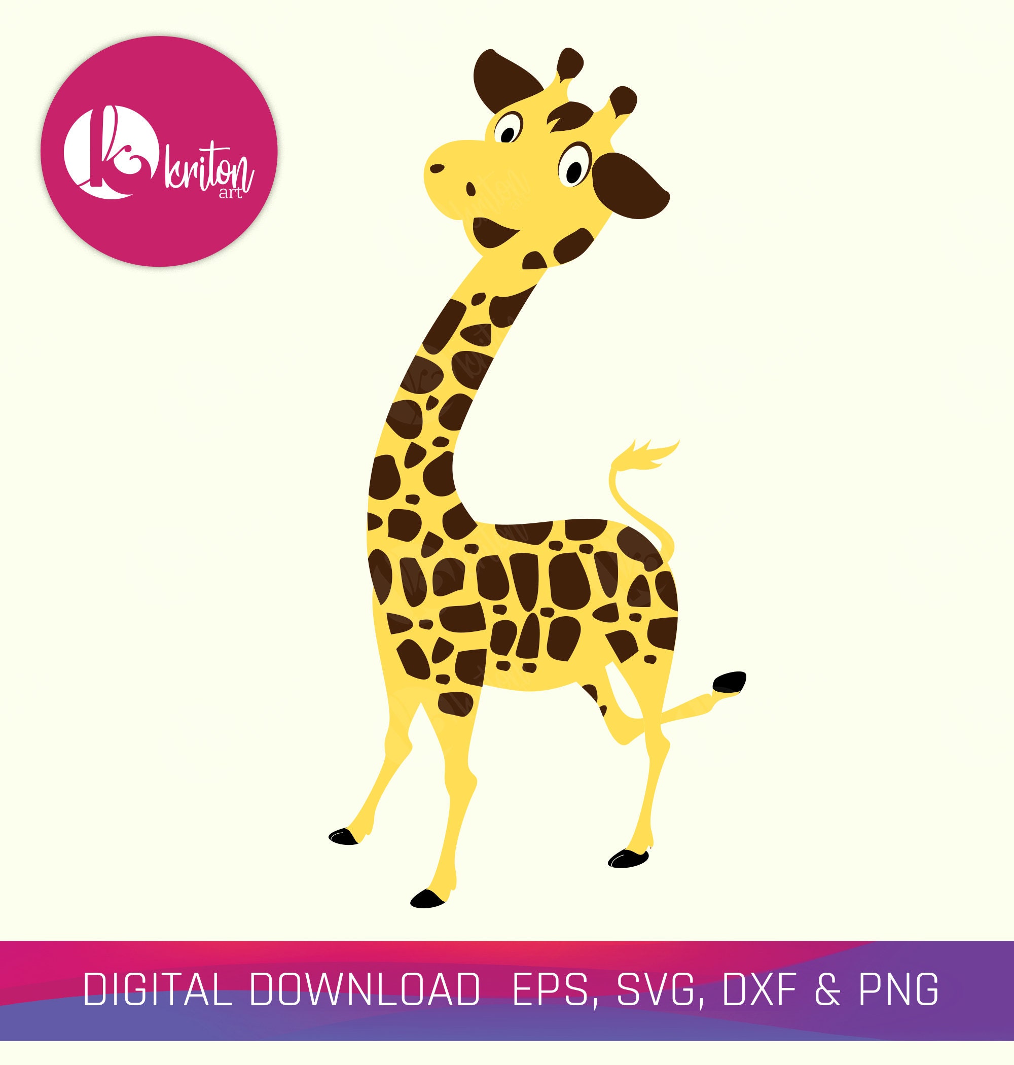 Cute Baby Giraffe Svg Cut File For Cricut And Silhouette Etsy