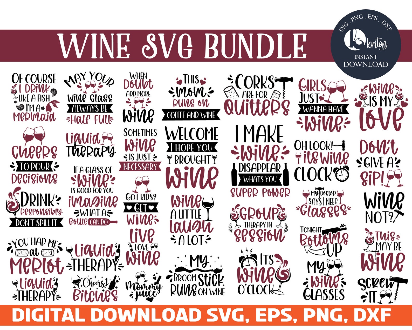Wine Svg Bundle Svg Png Dxf Wine Tumbler Svg Cut File Cricut  Etsy