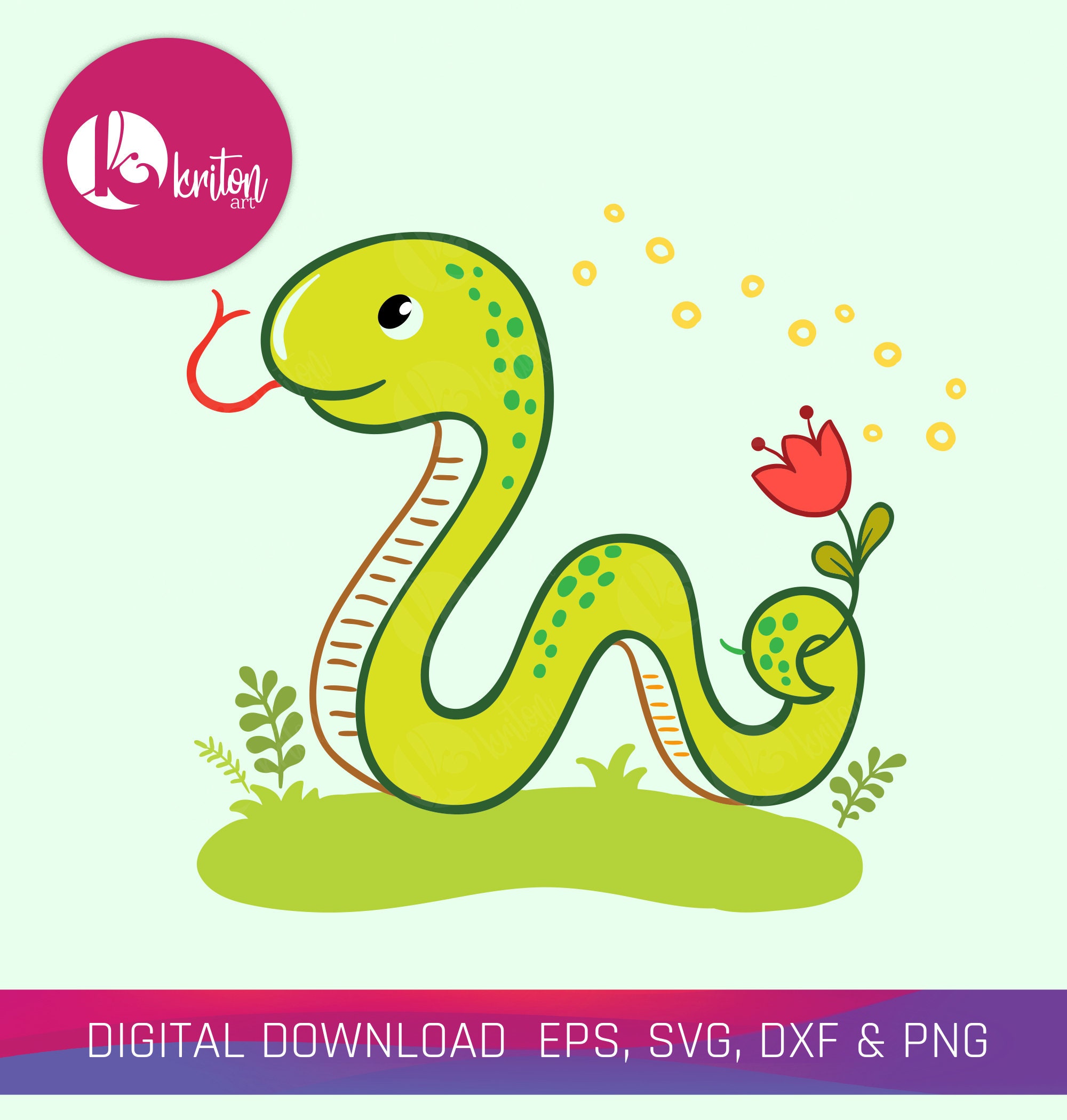 Cute Baby Snake Cut File for Cricut and Silhouette. Digital - Etsy