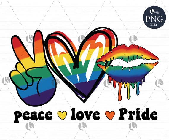 Peace Love Pride PNG File File for Sublimation LGBT Month | Etsy