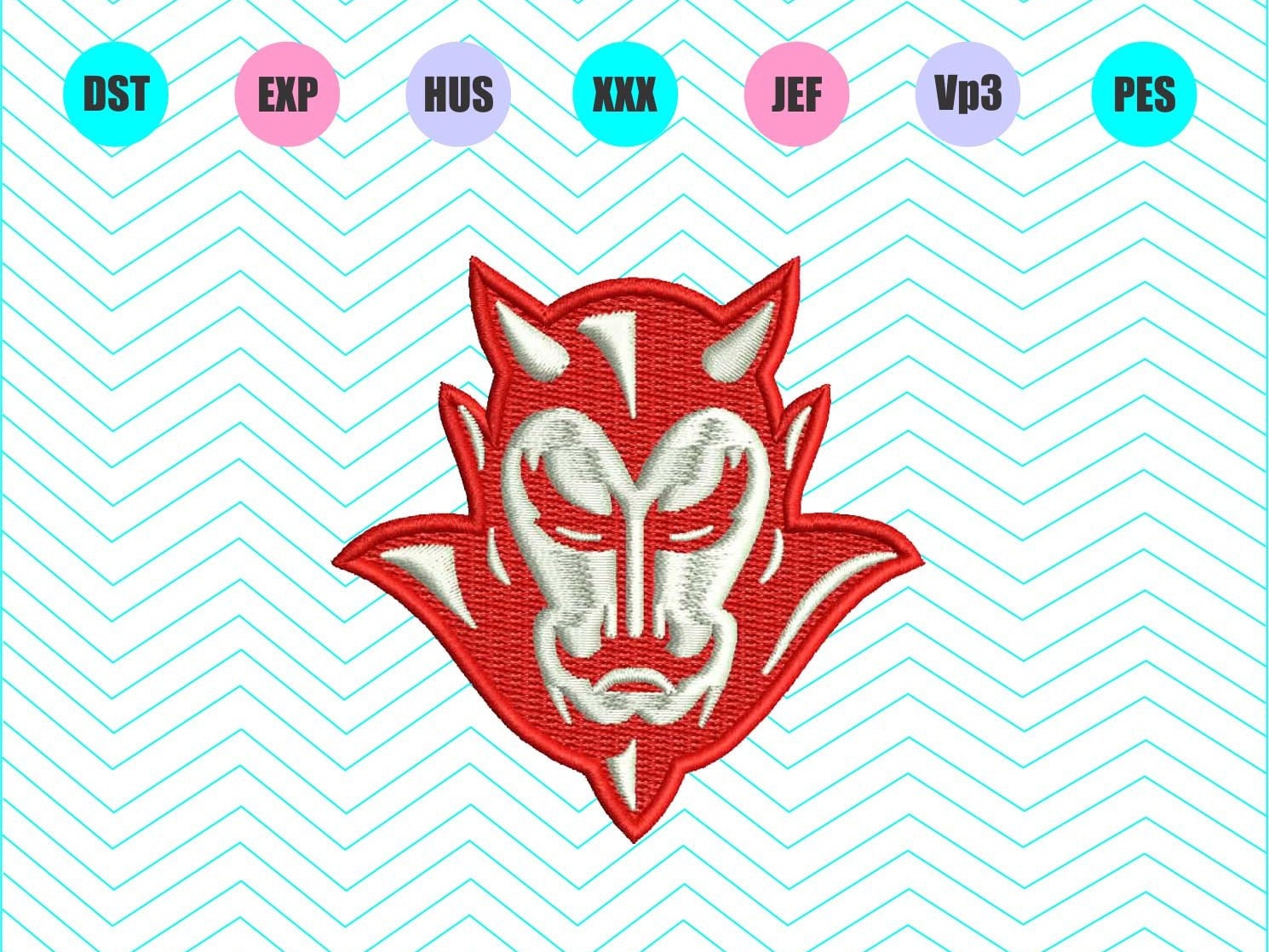 Red Devils Machine Embroidery Design 4 Sizes Instant Etsy