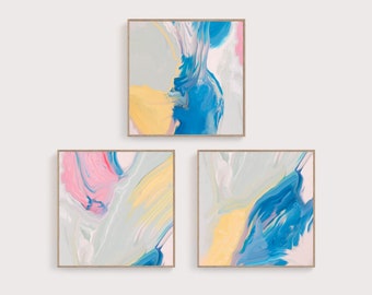 Abstract Art Prints Set: Colorful Square Wall Decor (Digital Download)