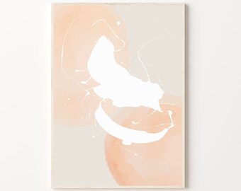 Impression d'art abstrait apaisante | Décoration murale beige Wabi Sabi (téléchargement numérique)