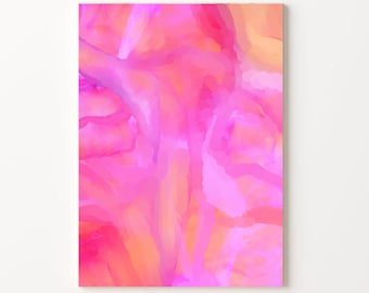 Lámina abstracta en rosa intenso: decoración de pared preppy (descarga digital)