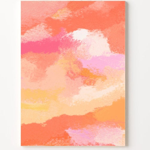 Preppy Room Decor Bright Orange Wall Art Print Printable Etsy