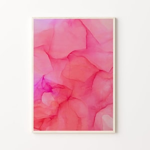 Hot Pink Painting | Neon Pink Art Print | Pink Abstract Wall Art | Bright Pink Wall Decor | Printable Pink Art | Hot Pink Large Wall Artwork