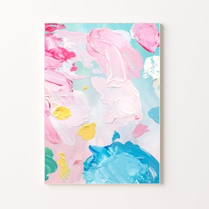 Pastel Painting | Pink And Blue Poster | Light Pink Wall Art | Pastel Aesthetic Poster | Light Blue And Pink Art | Pastel Wall Decor Digital