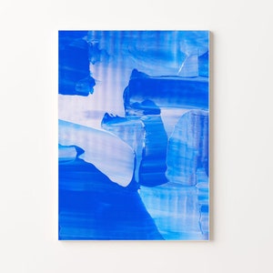 Bright Blue Art | Blue And White Poster | Blue Acrylic Painting | Vivid Blue Fine Art Print | Cobalt Blue Wall Art Print | Blue Wall Decor
