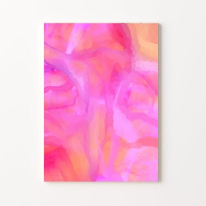 Pink Wall Art | Hot Pink Poster | Pink And Orange Print | Preppy Pink Painting | Bright Pink Artwork | Pink Wall Decor | Orange And Pink Art