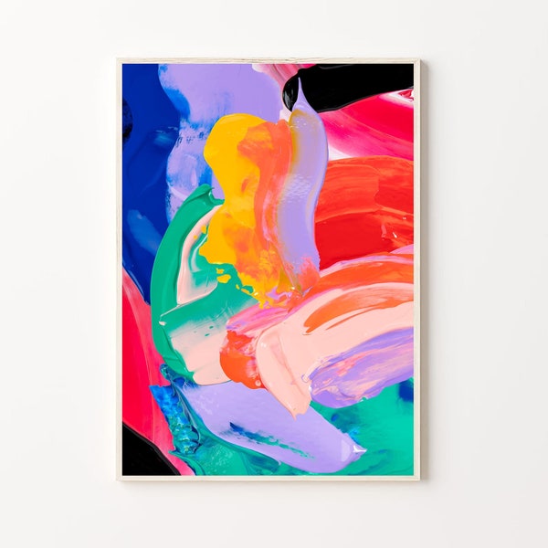 Bright Colored Wall Art | Colorful Abstract Painting | Bright Abstract Poster | Multicolor Wall Decor | Multicolored Printable Art Poster