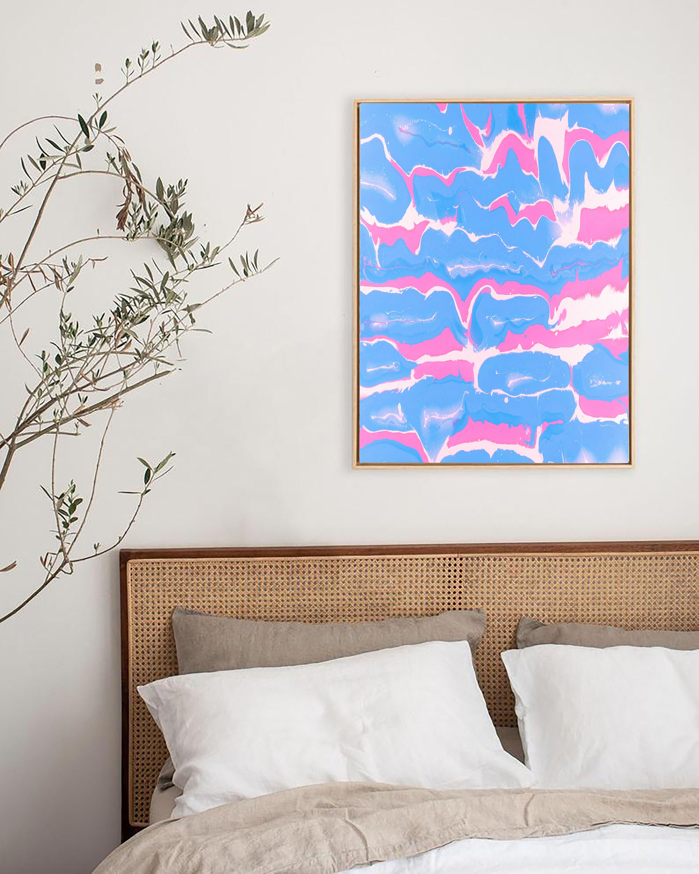 Blue and Pink Abstract Art Print: Modern Wall Decor (digital Download ...
