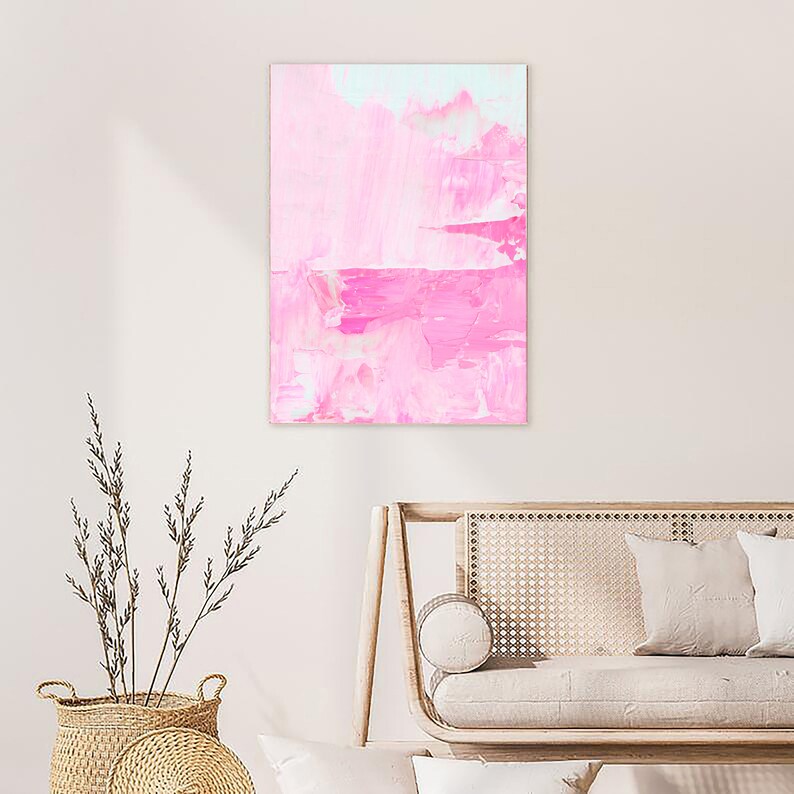 Hot Pink Wall Art Set of 3 Prints Set of 3 Pink Prints Etsy