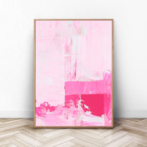 Pink Painting Print Hot Pink Wall Art Abstract Hot Pink Etsy