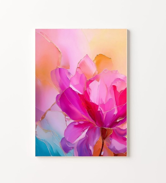 植物 抽象画 花 アクリル絵画 抽象デザイン 20cm 花 植物 原画