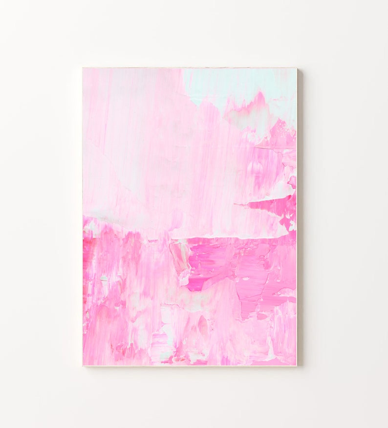 Hot Pink Wall Art Set Of 2 Prints Set of 2 Pink Prints Over Sofa Prints Pink abstract Print Set Pink Poster Set Hot Pink Gallery image 8