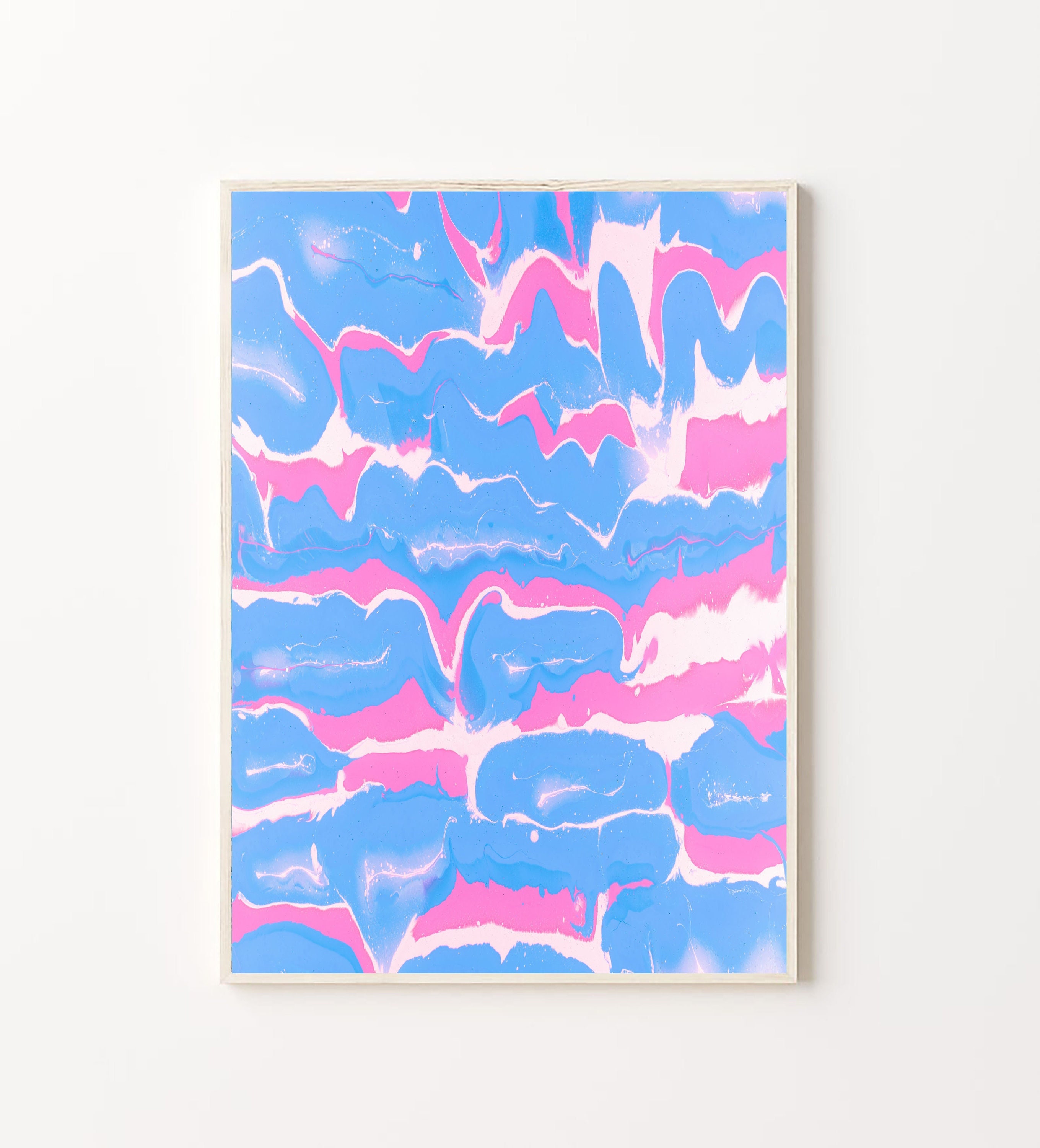 Blue and Pink Abstract Art Print: Modern Wall Decor (digital Download ...
