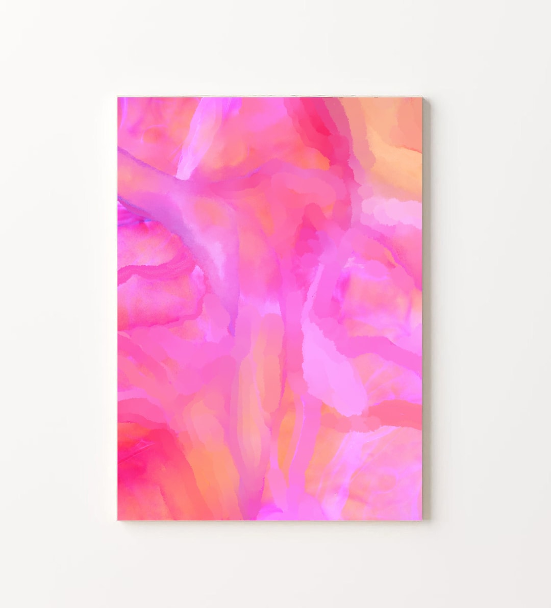 Pink Wall Art Hot Pink Poster Pink and Orange Print Etsy
