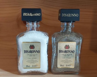 Disaronno Salt & Pepper Shakers -  Upcycled Miniture Spirit Bottles-Great Gift