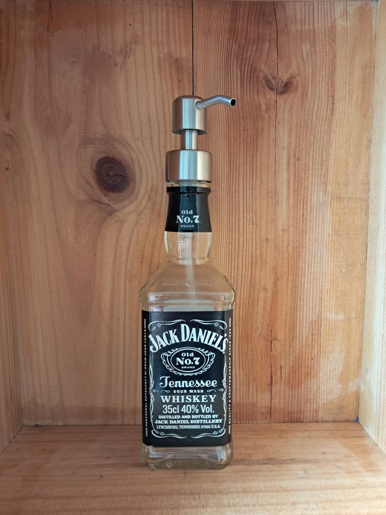 Upcycled Jack Daniel's Bottle Soap Dispenser - 70cl Whiskey Bottle 35cl