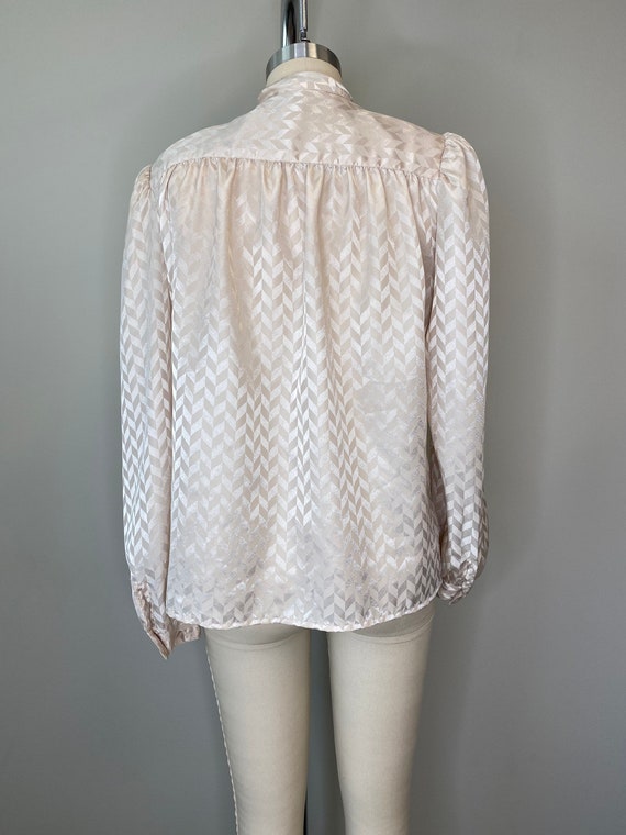 Cream Geometric Pussy Bow Blouse - image 4