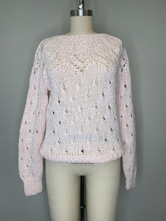 Vintage Light Pink Knit Sweater - image 2