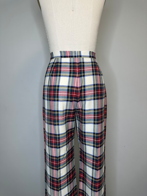 70s Red & Green Plaid Trousers - image 6