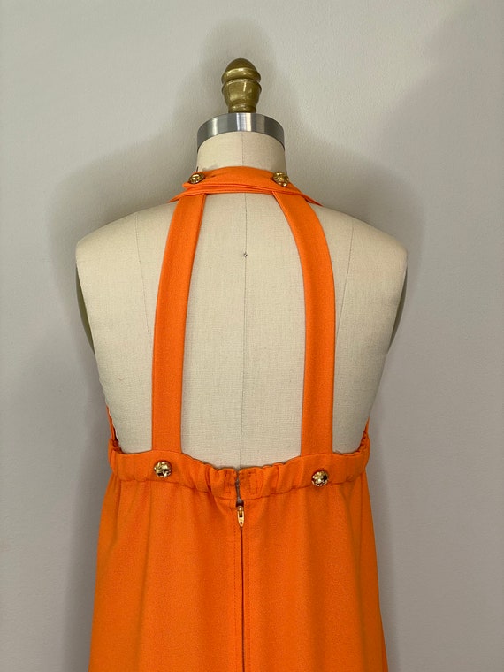 Vintage 70 Orange Halter Dress - image 7