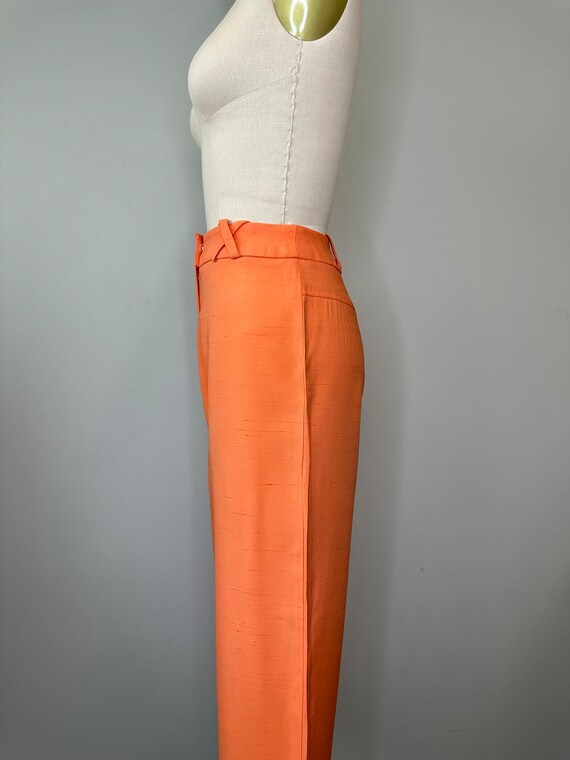 Orange Straight Leg Texture Trousers - image 6